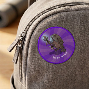 Funny Armadillo Add Your Own Text Hypnotic Cartoon Patch