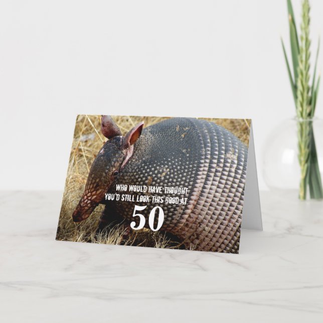 funny armadillo birthday card humor (Front)
