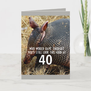 funny armadillo custom  birthday card humor