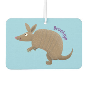 Funny armadillo happy cartoon illustration air freshener
