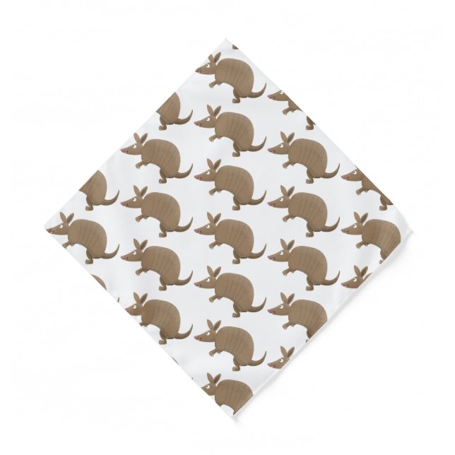 Funny armadillo happy cartoon illustration bandana (Front)