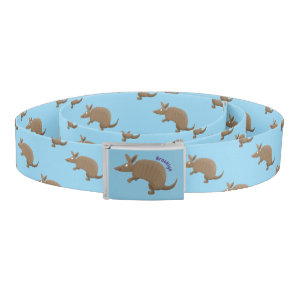Funny armadillo happy cartoon illustration belt