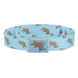 Funny armadillo happy cartoon illustration belt