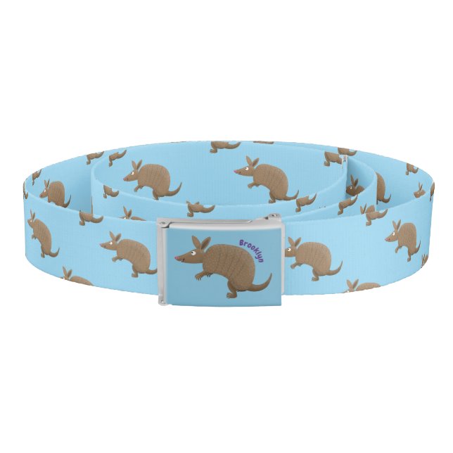 Funny armadillo happy cartoon illustration belt (Coil)