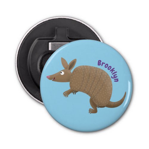 Funny armadillo happy cartoon illustration bottle opener