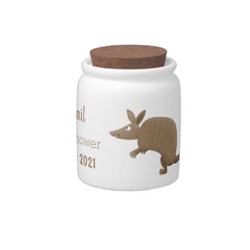 Funny armadillo happy cartoon illustration candy jar