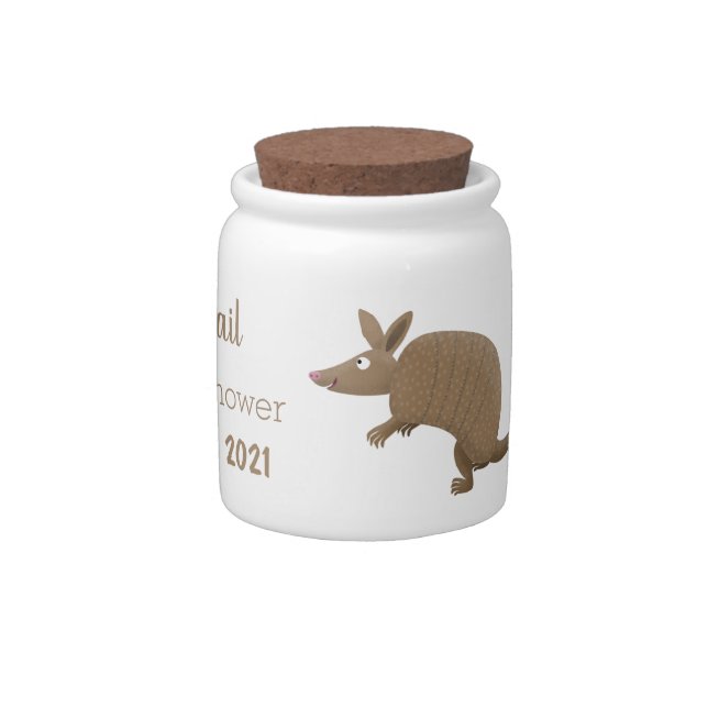 Funny armadillo happy cartoon illustration candy jar (Right)