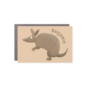 Funny armadillo happy cartoon illustration car magnet