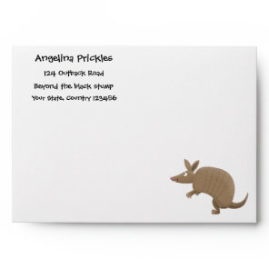 Funny armadillo happy cartoon illustration envelope