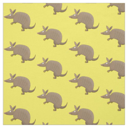 Funny armadillo happy cartoon illustration fabric