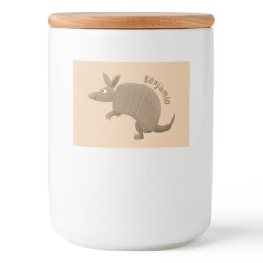 Funny armadillo happy cartoon illustration food label