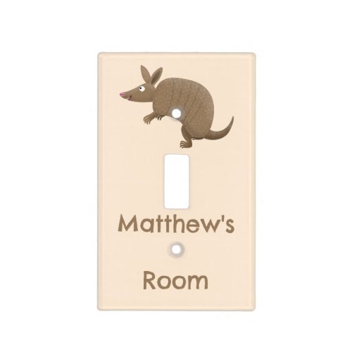 Funny armadillo happy cartoon illustration  light switch cover