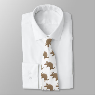 Funny armadillo happy cartoon illustration neck tie