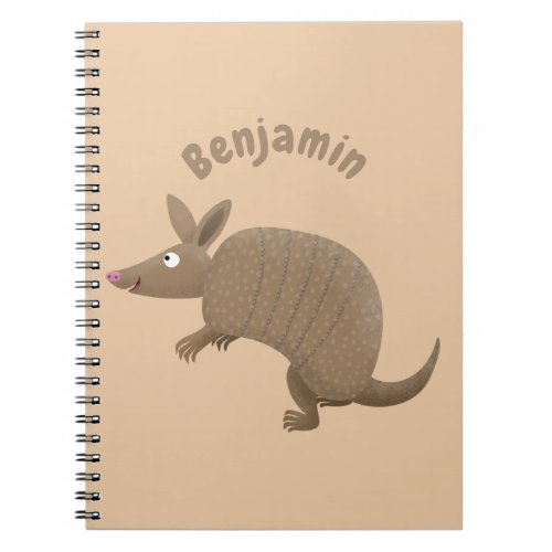 Funny armadillo happy cartoon illustration notebook