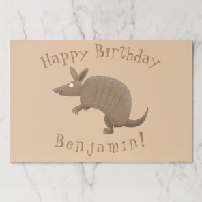 Funny armadillo happy cartoon illustration paper pad