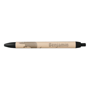 Funny armadillo happy cartoon illustration pen
