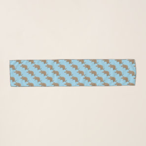 Funny armadillo happy cartoon illustration scarf