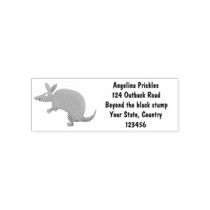 Funny armadillo happy cartoon illustration self-inking stamp