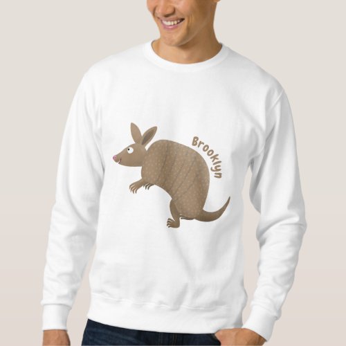 Funny armadillo happy cartoon illustration sweatshirt