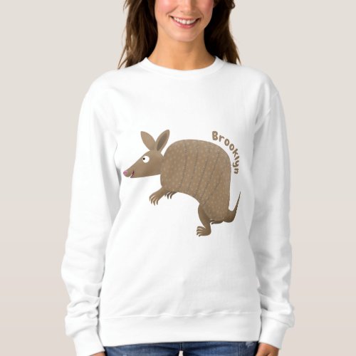 Funny armadillo happy cartoon illustration sweatshirt