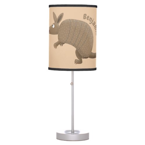 Funny armadillo happy cartoon illustration table lamp