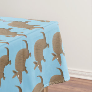 Funny armadillo happy cartoon illustration tablecloth