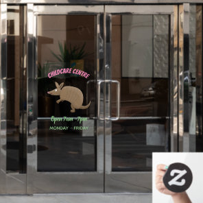 Funny armadillo happy cartoon illustration window cling