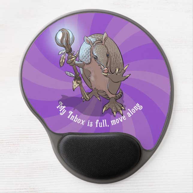 Funny Armadillo Move Along Hypnotic Cartoon Gel Mouse Pad (Front)