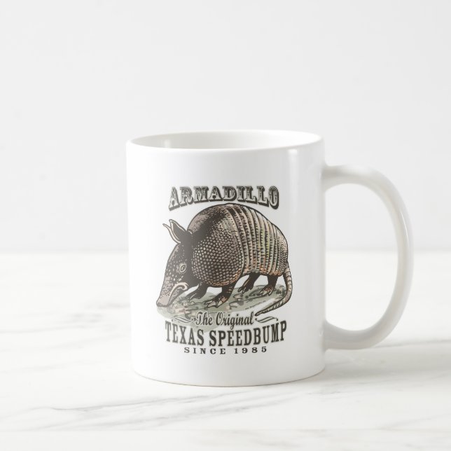 Funny Armadillo Speedbumps by Mudge Studios Coffee Mug (Right)