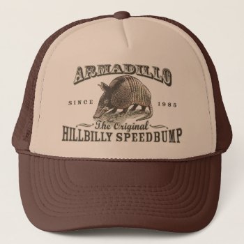 Funny Armadillo Speedbumps By Mudge Studios Trucker Hat by mudgestudios at Zazzle