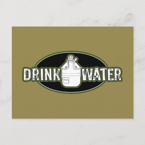 Funny Army Drink Water Postcard