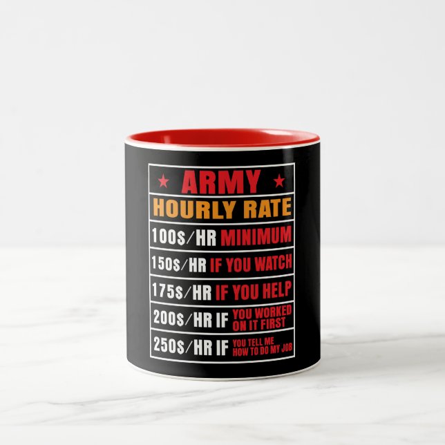 Funny Army Hourly Rate Mug (Center)