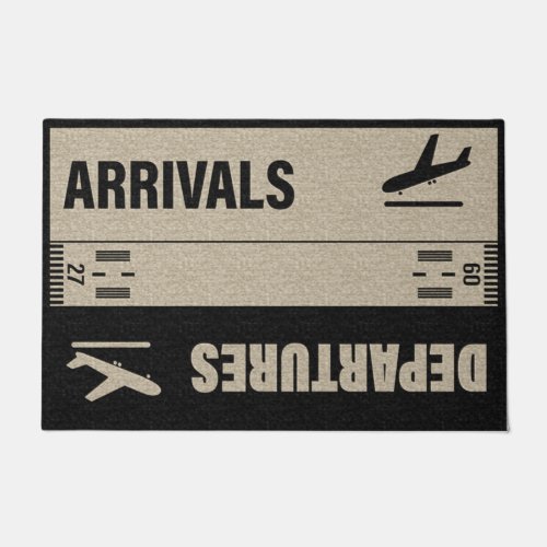 Funny Arrivals And Departures Doormat Plane Mat