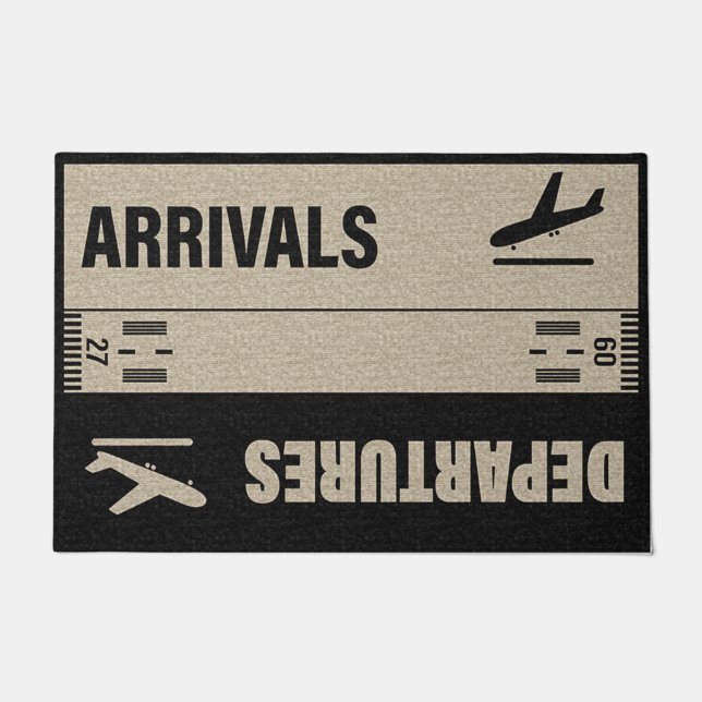 Funny Arrivals And Departures Doormat, Plane Mat (Front)