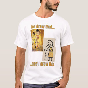 Funny Art Comparison with Klimt and Stick Figures T-Shirt