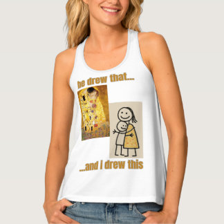 Funny Art Comparison with Klimt and Stick Figures Tank Top