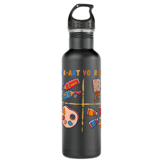 Funny Art Puns Kick-art Your Day for Art Teachers Stainless Steel Water Bottle