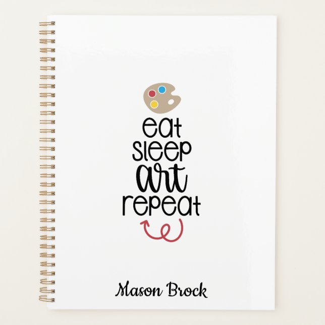 Funny art student school personalized gift planner (Front)