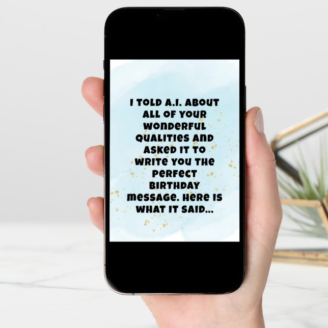 Funny Artificial Intelligence Boyfriend Birthday  Card (Front Digital)