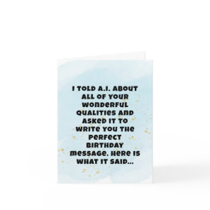 Funny Artificial Intelligence Brother Birthday  Card