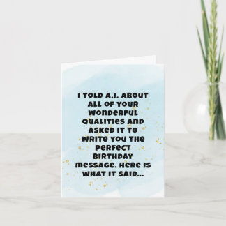 Funny Artificial Intelligence Brother Birthday Card