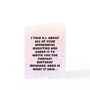 Funny Artificial Intelligence Sister Birthday  Card