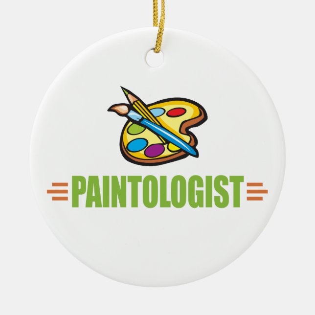 Funny Artist Ceramic Ornament (Front)