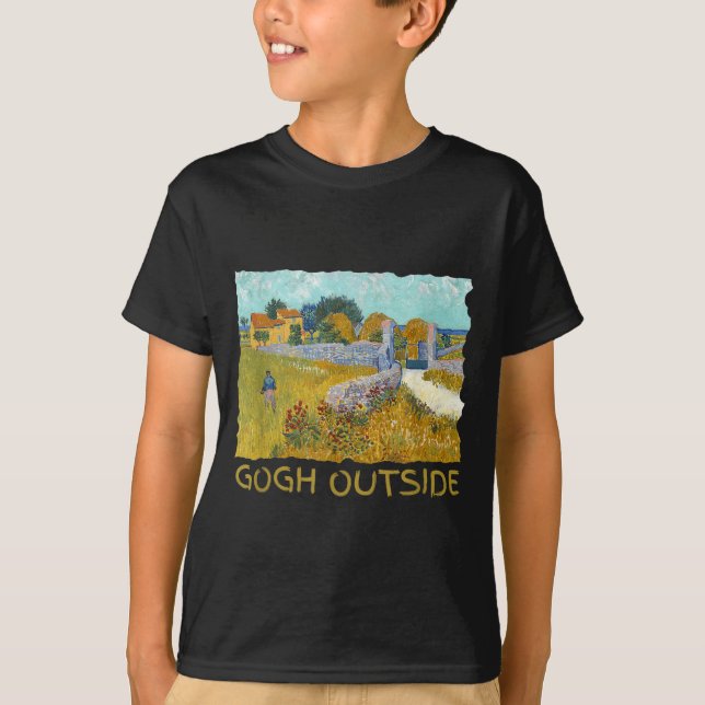 Funny Artist Gogh Outside Starry Night Insrational T-Shirt (Front)