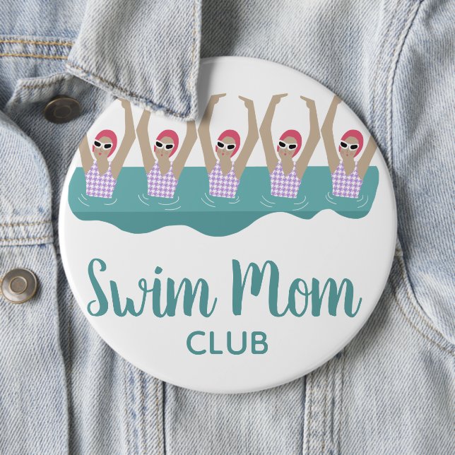 Funny Artistic Synchro Swimming Swimmers Swim Mom  Button (In Situ)
