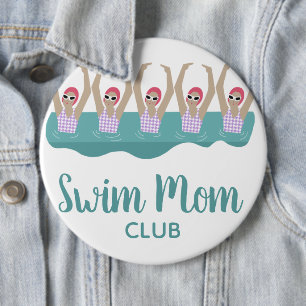Funny Artistic Synchro Swimming Swimmers Swim Mom Button
