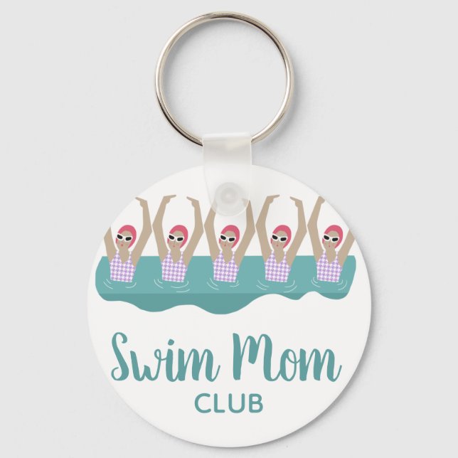 Funny Artistic Synchro Swimming Swimmers Swim Mom  Keychain (Front)