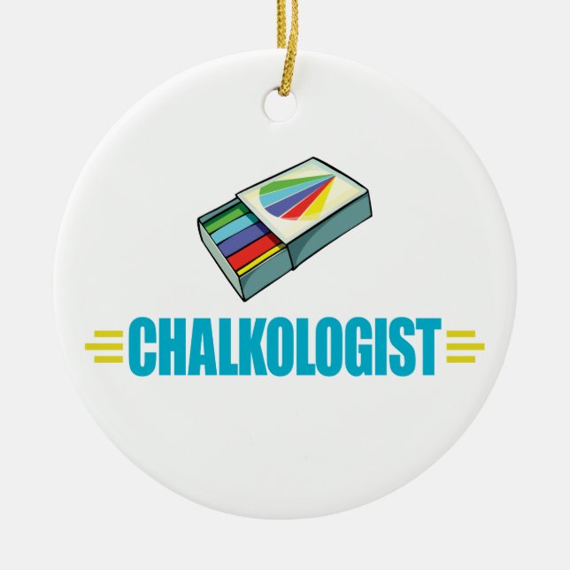 Funny Artist's Chalk Ceramic Ornament (Front)