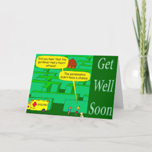 Funny as a heart attack cartoon in maze card