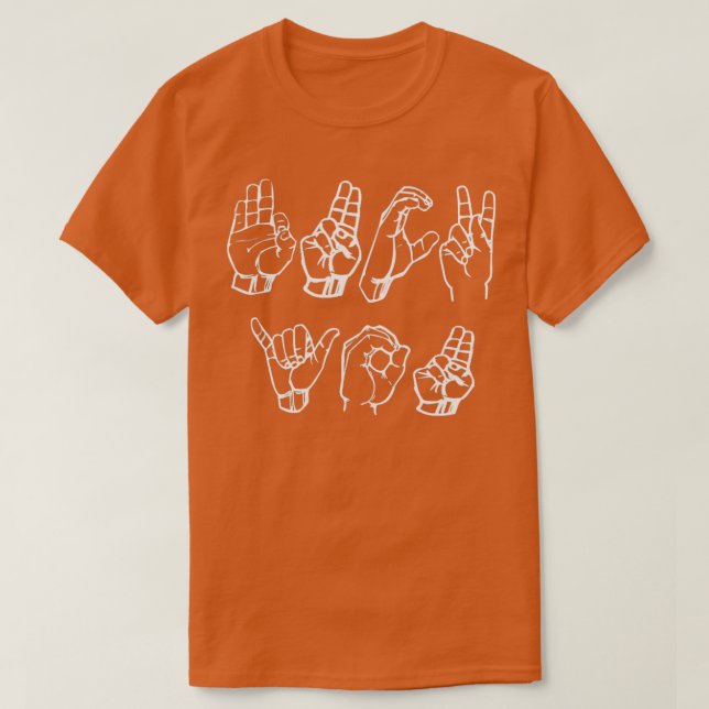 Funny ASL American Sign Language 1 T-Shirt (Design Front)